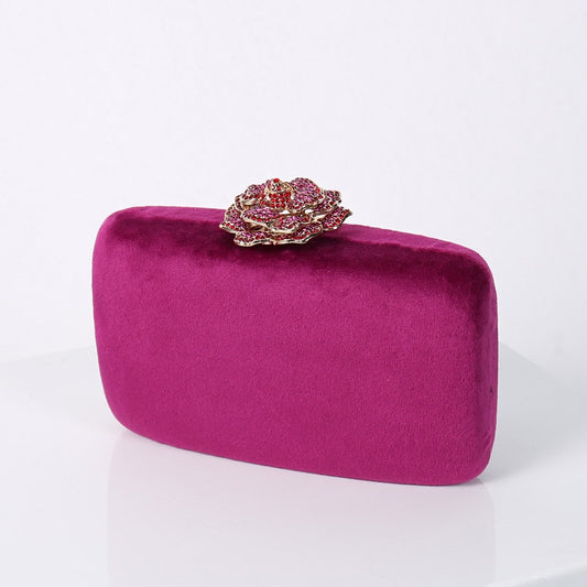 Fuchsia Velvet Clutch