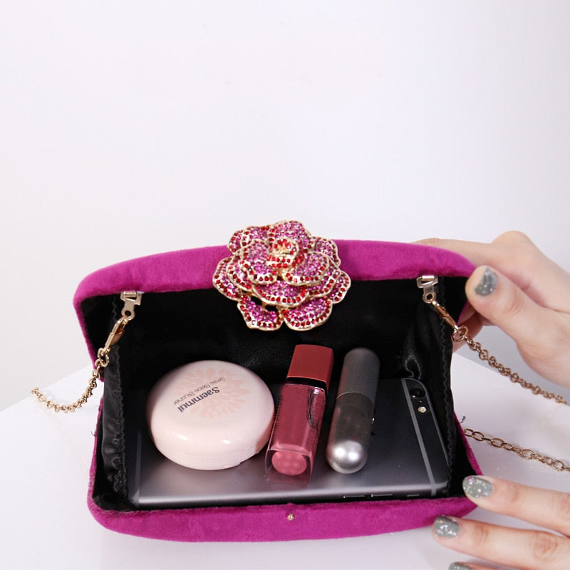 Chanel Pink Matelasse Velour Clutch Bag Velvet Cloth ref.217535